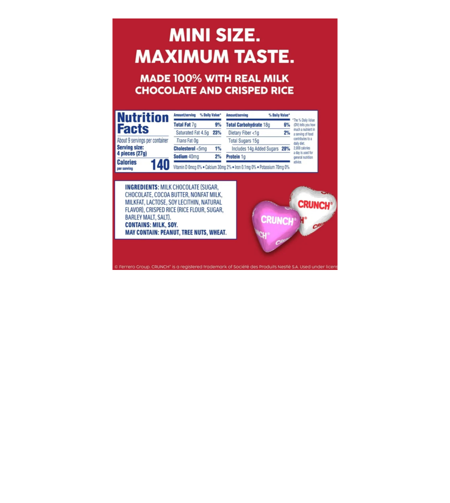 Crunch Hearts Nutritional Information & Ingredients