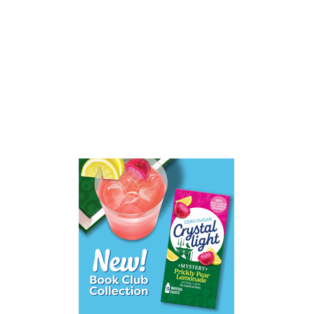 Crystal Light Drink Mix Sachets New Book Club Collection Prickly Pear Lemonade