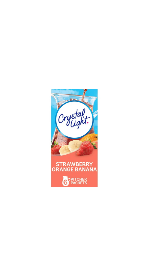 Crystal Light Drink Mix Strawberry Orange Banana Front View