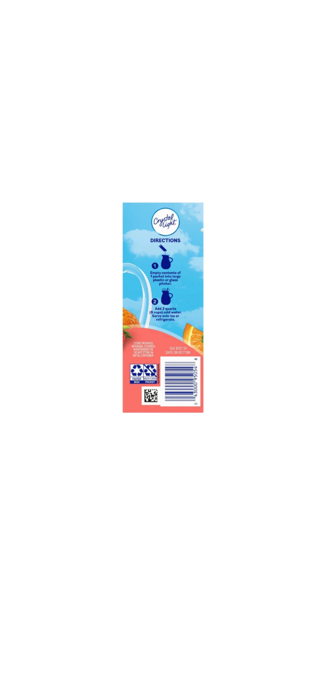 Crystal Light Drink Mix Strawberry Orange Banana Side View Directions