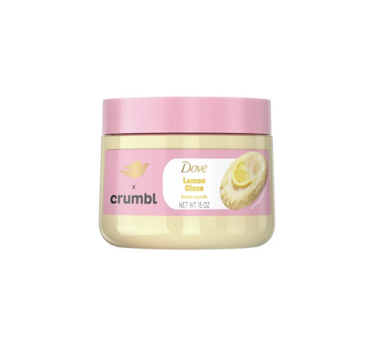 Dove And Crumbl Body Scrub Lemon Glaze Front View