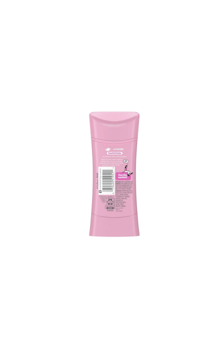 Dove Crumbl 72 Hour Solid Antiperspirant Solid Stick Deodorant Rear View