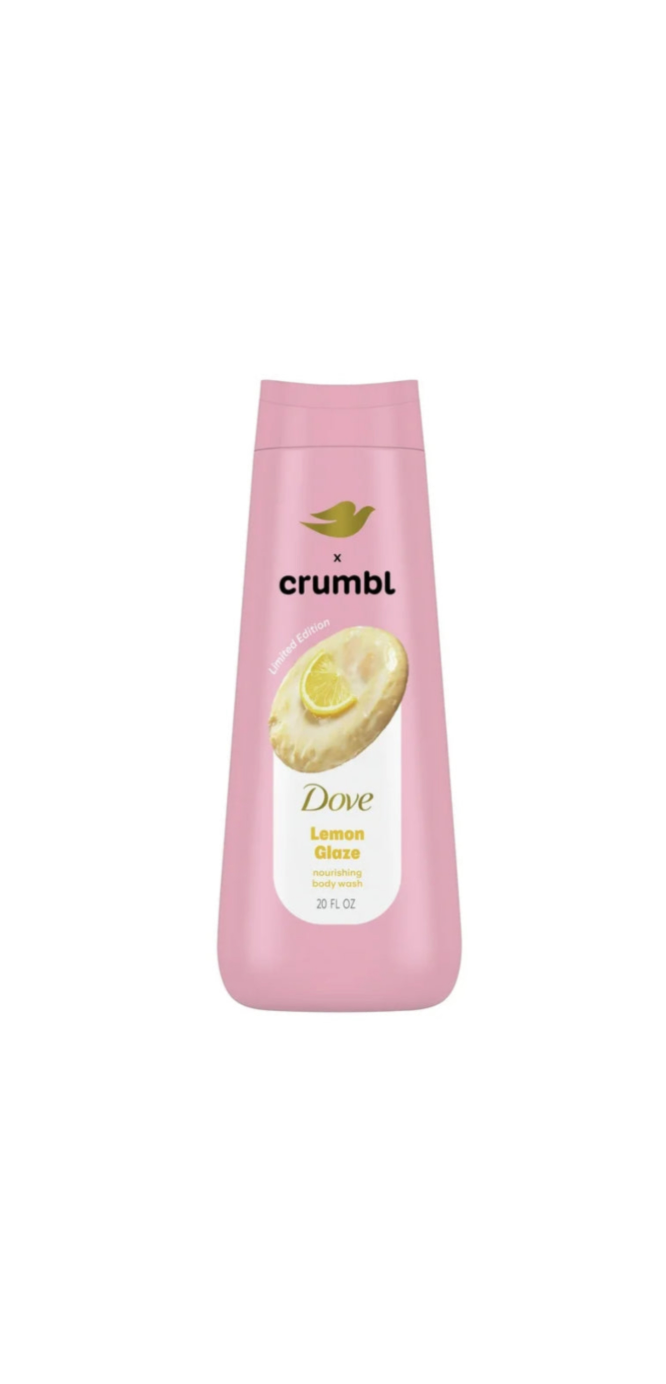 Dove Crumbl Nourishing Body Wash Lemon Glaze Bottle Front View