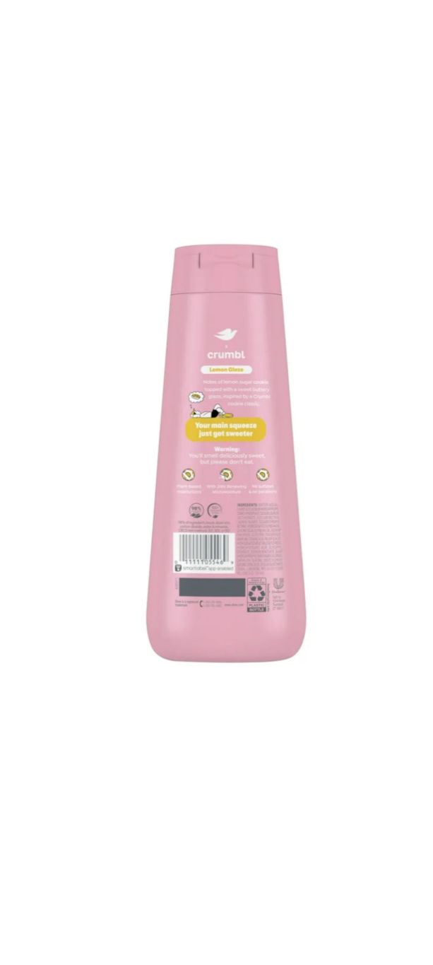 Dove Crumbl Nourishing Body Wash Lemon Glaze Bottle Rear View