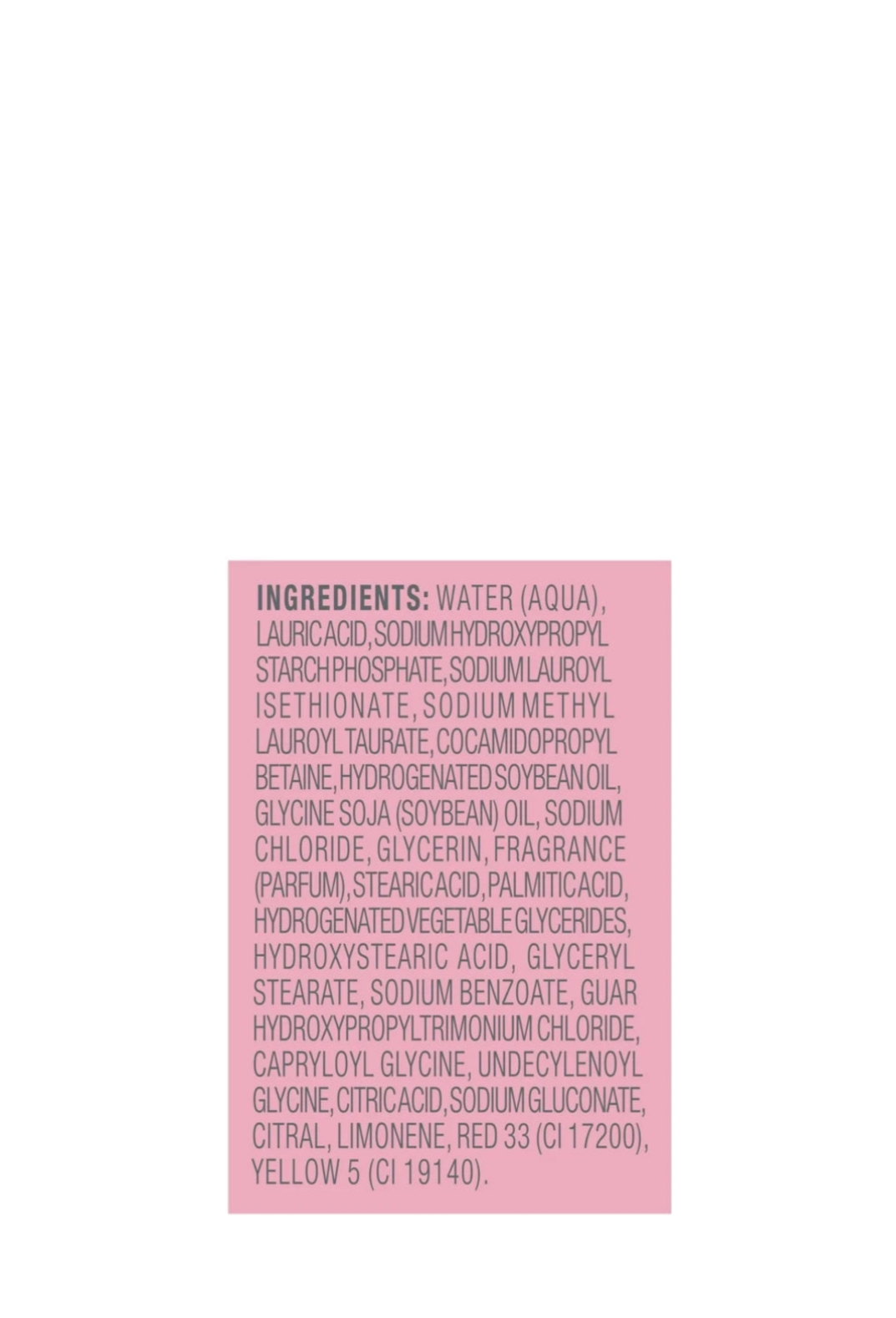 Dove Crumbl Nourishing Body Wash Lemon Glaze Ingredients