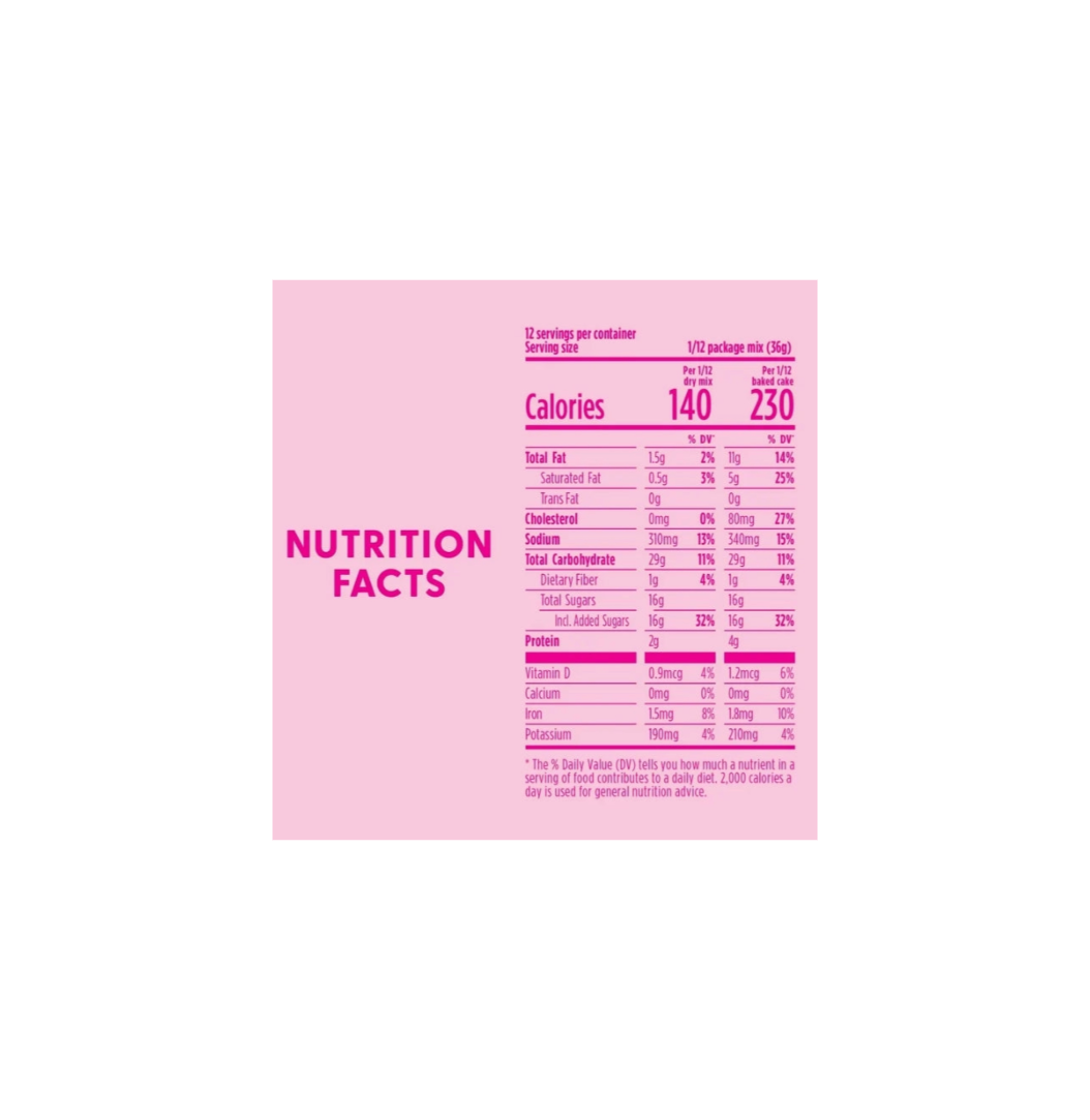 Duncan Hines Dolly Partons Perfectly Moist Cake Mix Chocolate Nutritional Information
