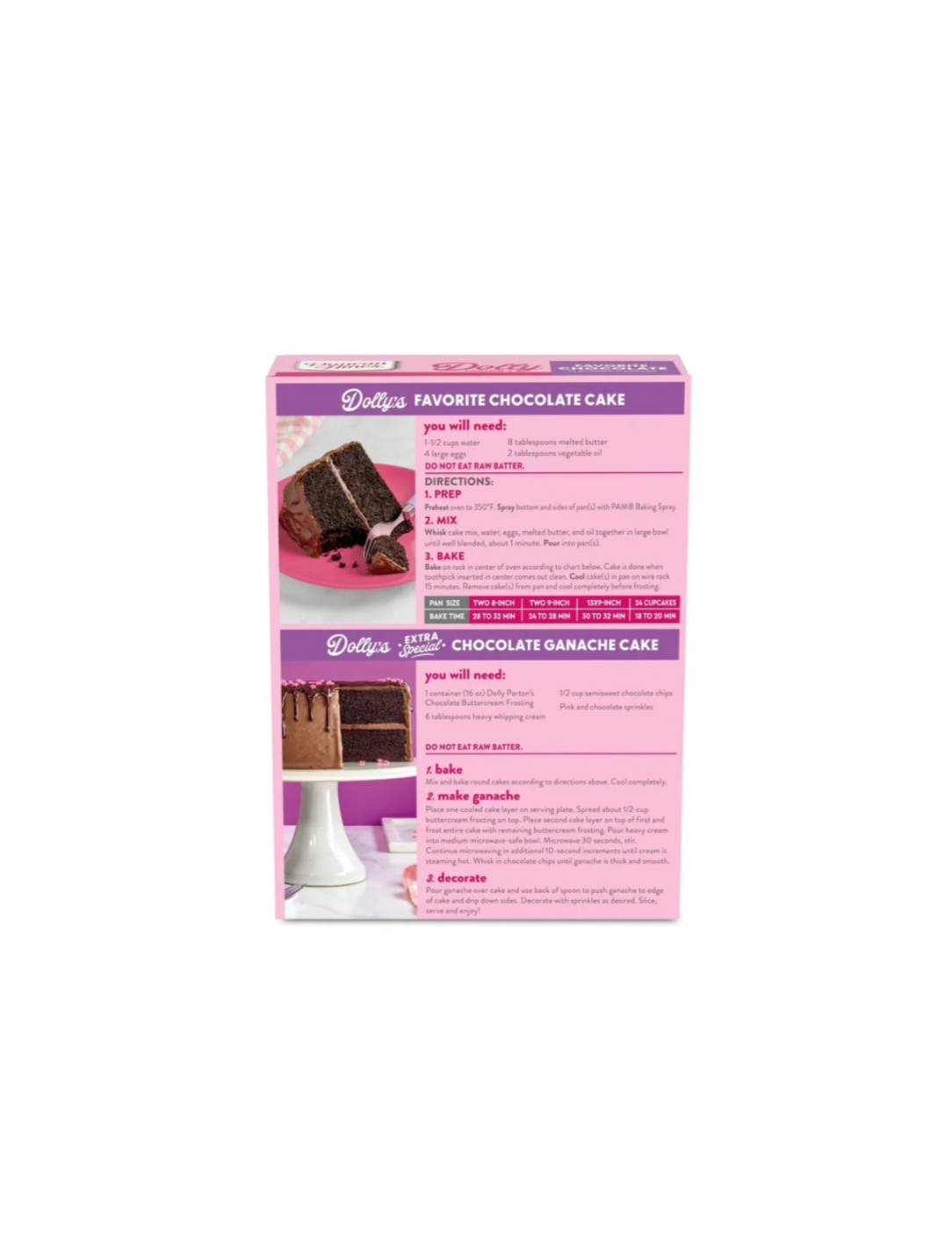 Duncan Hines Dolly Partons Perfectly Moist Cake Mix Chocolate Rear View