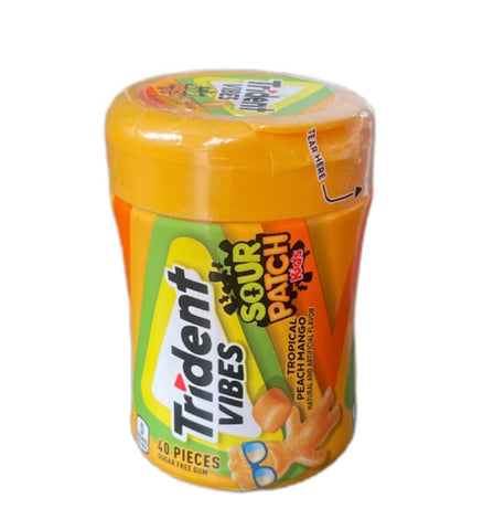 Trident Vibes & Sour Patch Kids Sugarfree Chewing Gum - TROPICAL PEACH MANGO