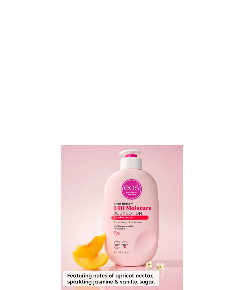 EOS 24 Hour Moisture Body Lotion Jasmine Peach Featuring Notes Of Apricot Nectar Sparkling Jasmine & Vanilla Sugar
