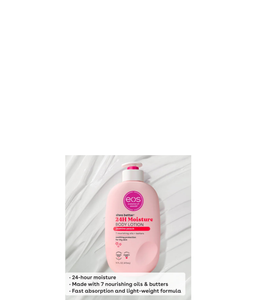 EOS 24 Hour Moisture Body Lotion Jasmine Peach Made With 7 Nourishing Oils & Butters
