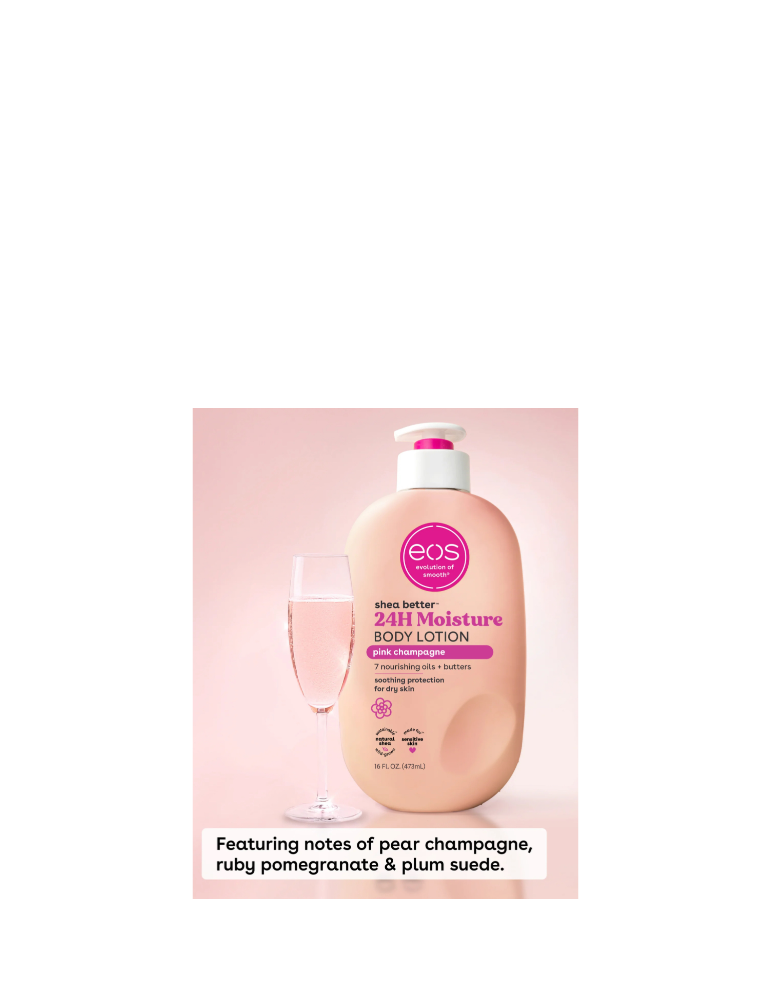 EOS 24 Hour Moisture Body Lotion Pink Champagne Scent Notes