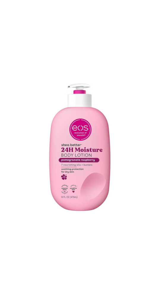 EOS 24 Hour Moisture Body Lotion Pomegranate Raspberry Bottle Front View