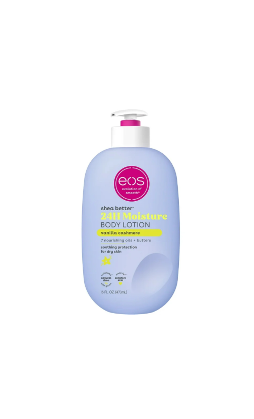 EOS 24 Hour Moisture Body Lotion Vanilla Cashmere Bottle Front View