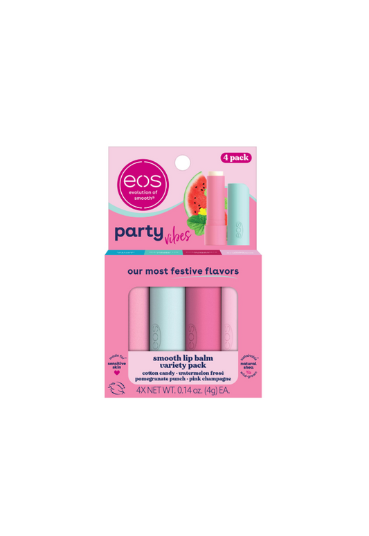 EOS 4 Lip Balm Set Party Vibes Front View