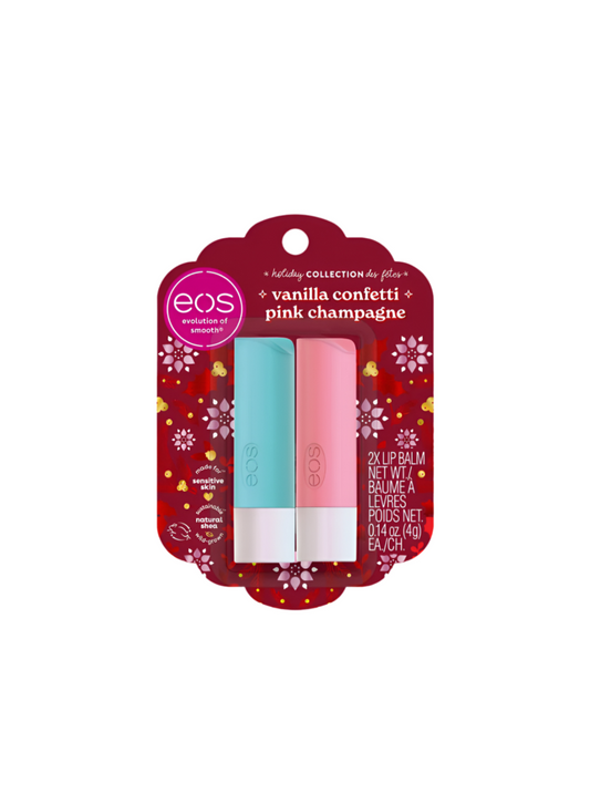 Eos 2 Piece Lip Balm Set Holiday Collection Des Fetes 3 Front View