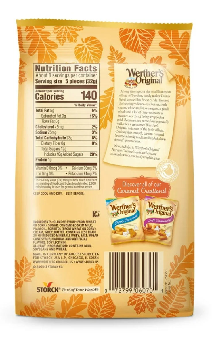 Werther’s Original Soft Caramels - PUMPKIN SPICE