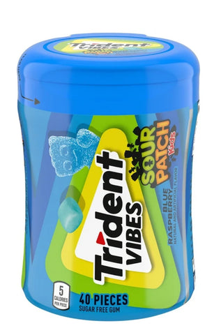 Trident Vibes & Sour Patch Kids Sugarfree Chewing Gum - BLUE RASPBERRY