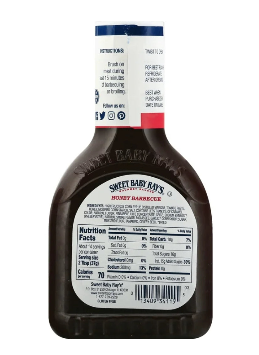 Sweet Baby Ray’s Barbecue Sauce - HONEY BARBECUE