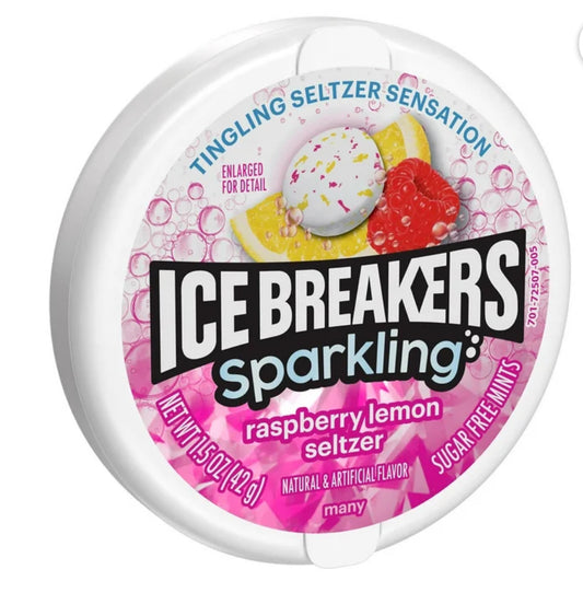 Ice Breakers Sparkling Sugar Free Mints - RASPBERRY LEMON SELTZER