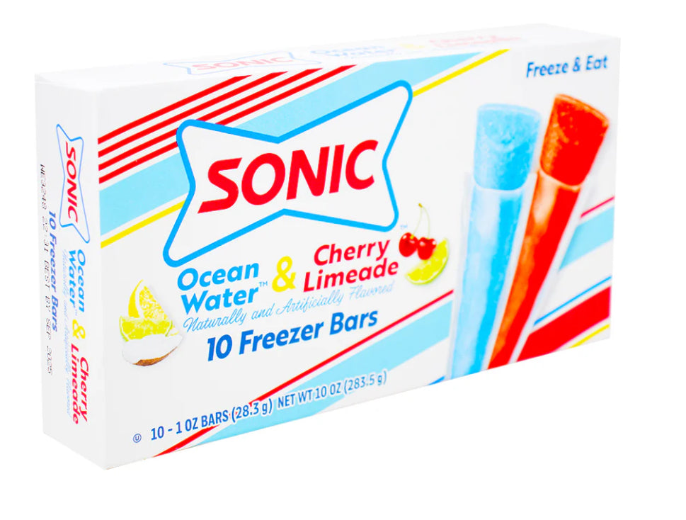 Sonic Freezer Bars Ice Pops - OCEAN WATER & CHERRY LIMEADE