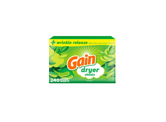 Gain Tumble Dryer Sheets Original Scent + Wrinkle Release 240 Sheets