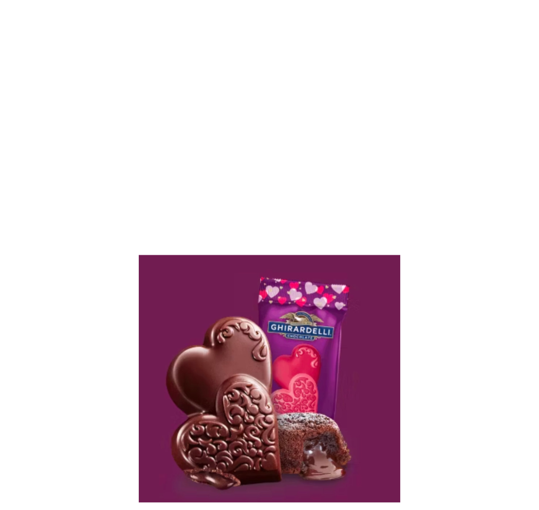Ghirardelli Dark Chocolate Hearts Lava Cake Individual Chocolate