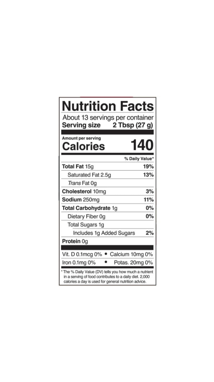 Guy Fieri's Flavortown Sauce Famous Donkey Sauce Nutritional Information