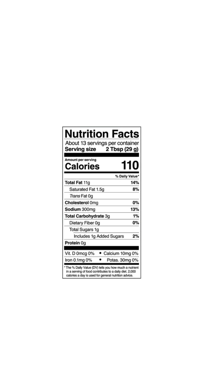 Guy Fieri's Sauce Bacon Ranch Nutritional Information