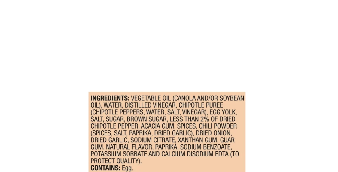 Guy Fieri's Sauce Kickin Chipotle Ingredients