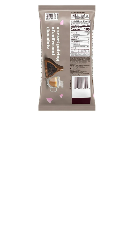 Hershey’s Kisses Milk Chocolate With Cafe Moka Flavored Creme Bag Rear View