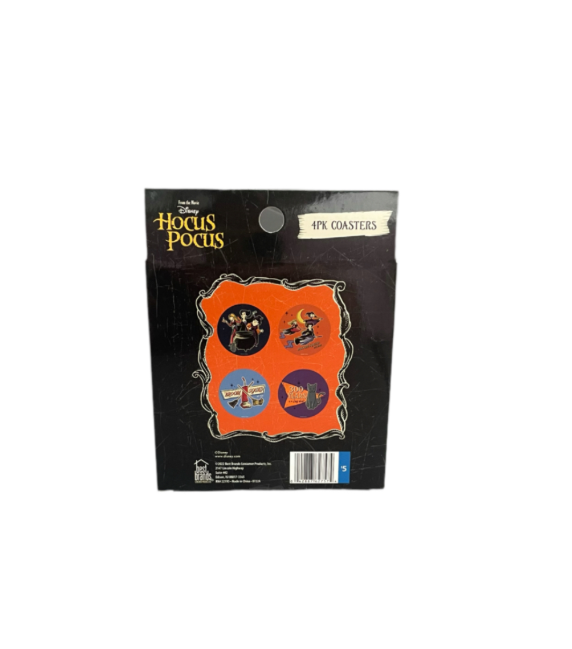 Hocus Pocus Sanderson Sisters 4 Pack Coasters Rear View