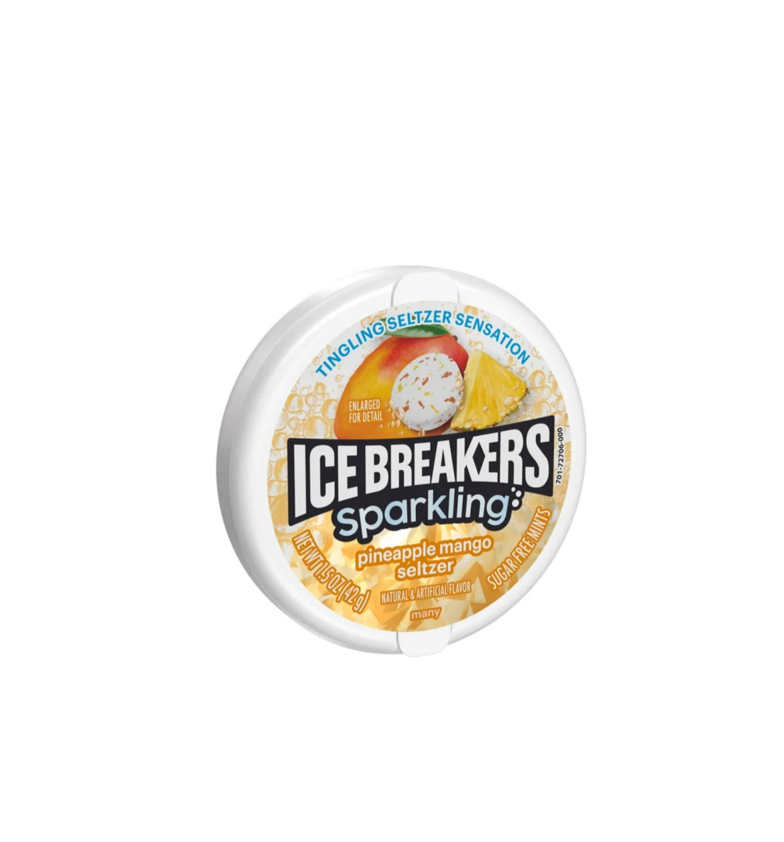 Ice Breakers Sparkling Sugar Free Mints Pineapple Mango Seltzer Front View