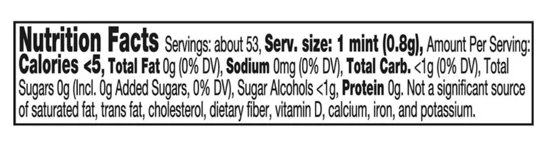Ice Breakers Sugar Free Mints Golden Pineapple Nutritional Information