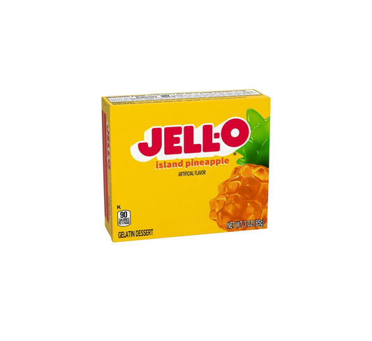 Jell-O Gelatin Jelly Dessert Island Pineapple Packet Front View