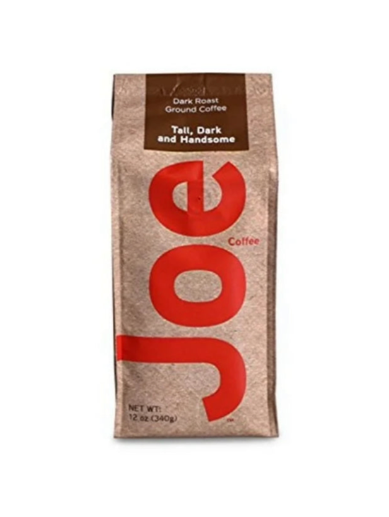Joe Knows Coffee Ground Coffee Tall Dark And Handsome Blend Front Of Bag