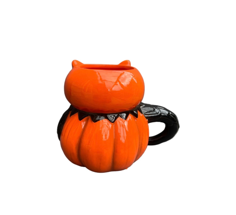Johanna Parker Ceramic Mug Peep Hoot Pumpkin Owl Rear View