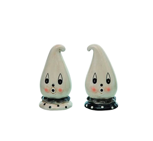 Johanna Parker Ceramic Salt & Pepper Shakers Ghosts