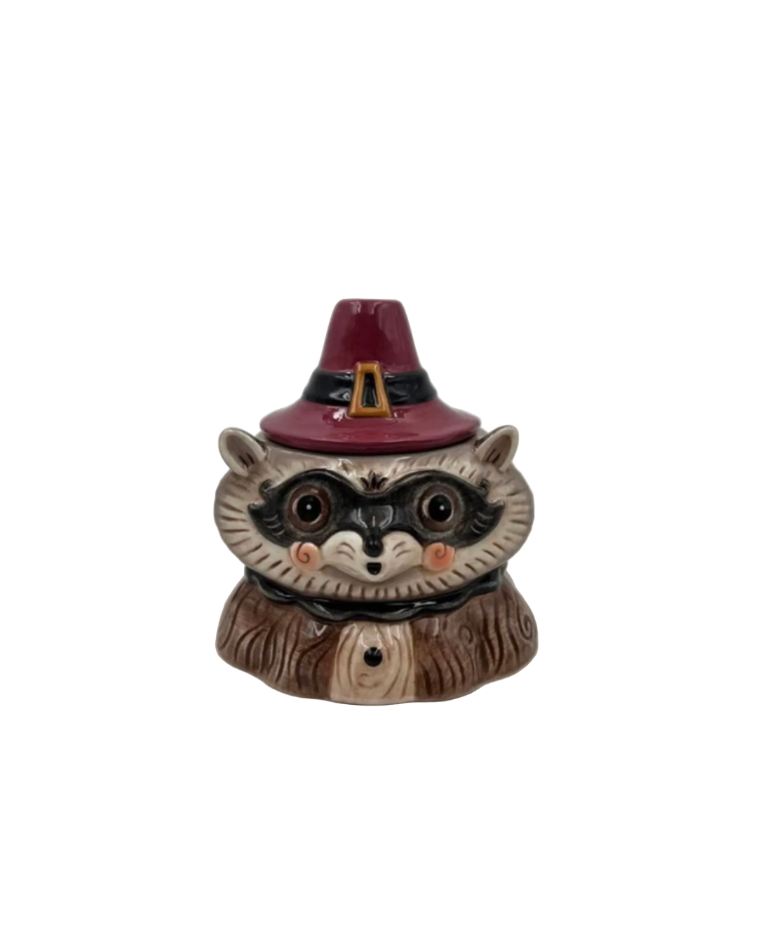 Johanna Parker Ceramic Sugar Pot & Lid Canister Harvest Critters Raccoon
