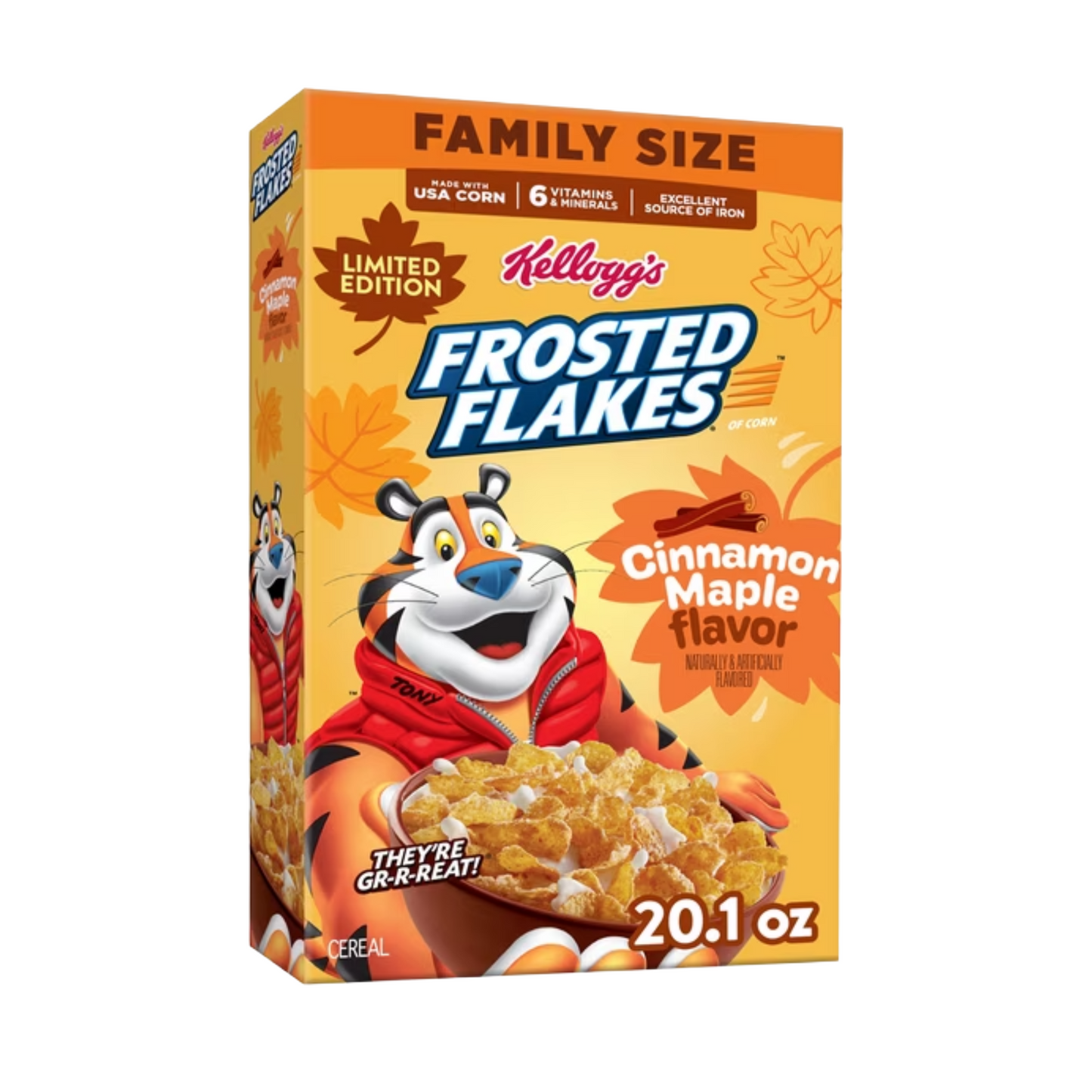 Kellogg’s Frosted Flakes Cereal Cinnamon Maple flavour