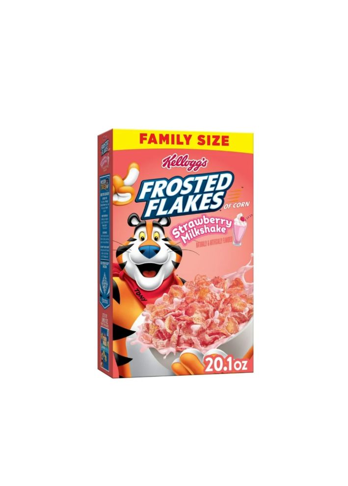 Kellogg’s Frosted Flakes Cereal Strawberry Milkshake