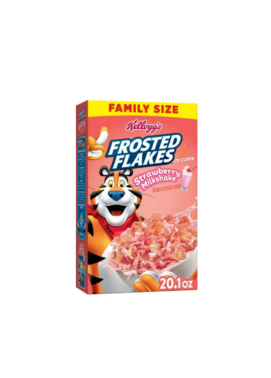Kellogg’s Frosted Flakes Cereal Strawberry Milkshake
