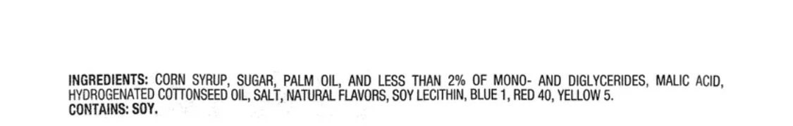 Laffy Taffy Candy Ingredients