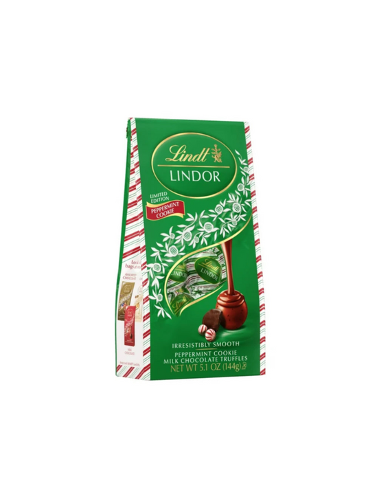 Lindt Milk Truffle Chocolates Peppermint Cookie Packet Front View