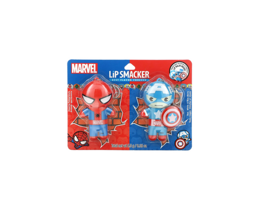 Lip Smacker 2 Lip Balm And Keyring Set Marvel Spider Man And Captain America