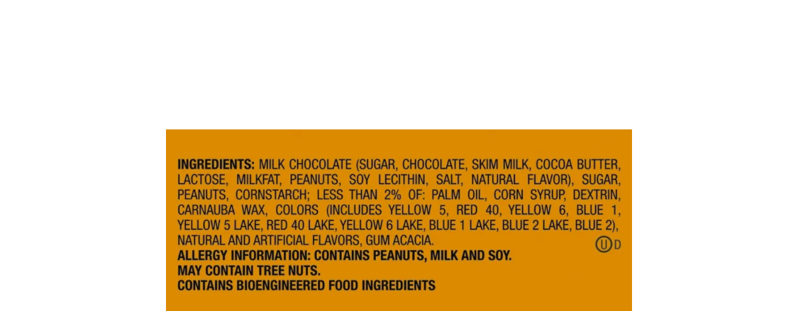 M&M’s Honey Roasted Peanut Ingredients
