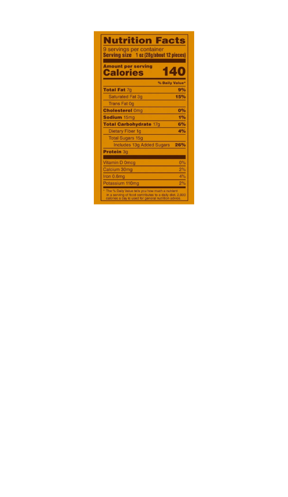 M&M’s Honey Roasted Peanut Nutritional Information