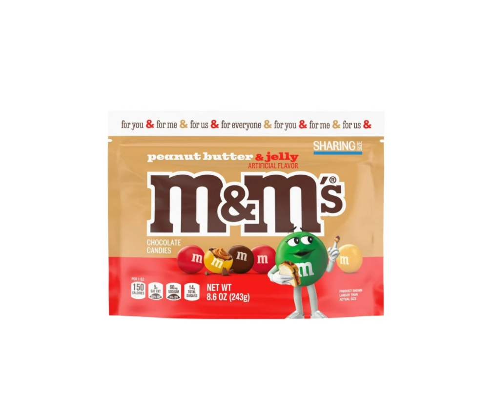 M&Ms Peanut Butter And Jelly Packet Front View