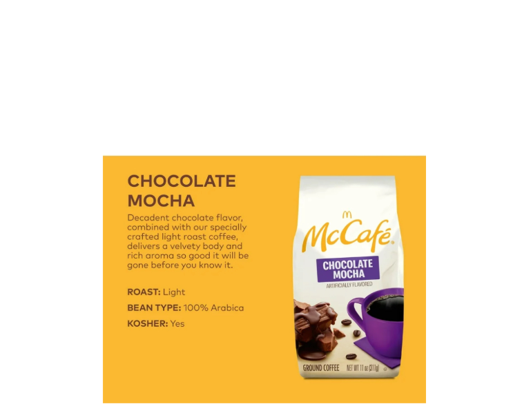 McDonald’s McCafé Ground Coffee Chocolate Mocha Flavor Notes
