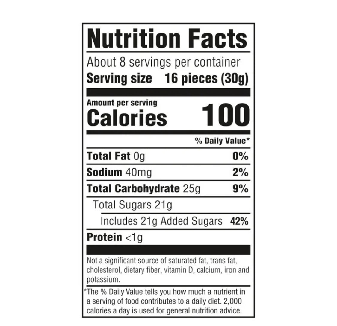 Nerds Gummy Clusters Grape Strawberry Blitz Nutritional Information