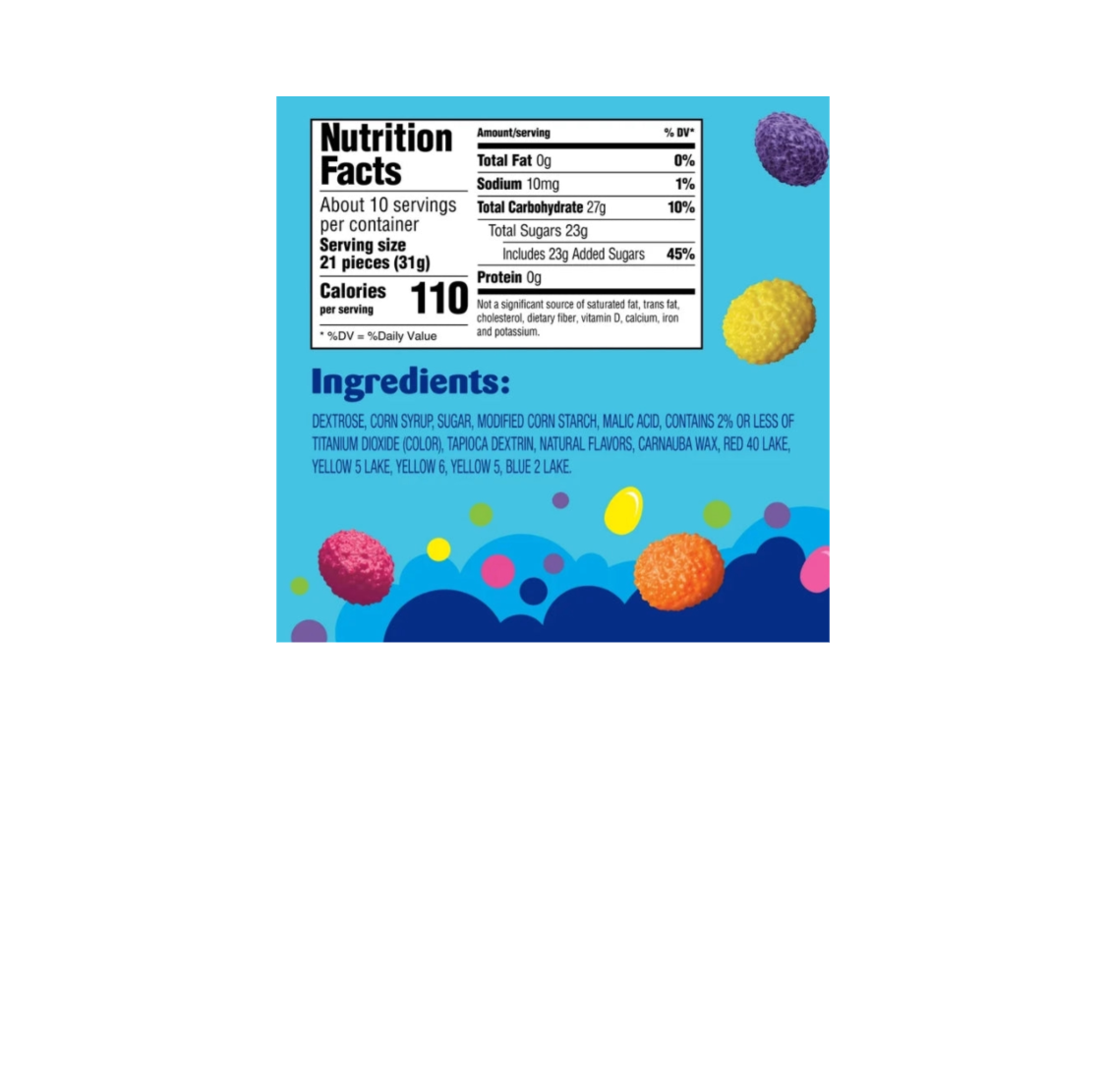 Nerds Jelly Beans Nutritional Information And Ingredients